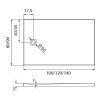 NEW TRENDY Brodzik posadzkowy MORI biały struktura kamienia naturalnego 100x80 B-0432